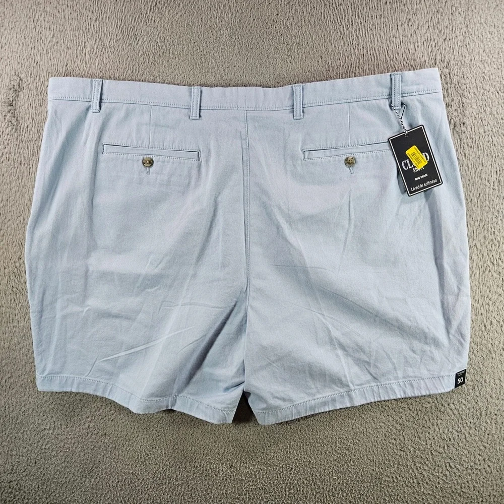 Roundtree & Yorke Mens 50x7 Light Blue Straight Fit‎ Flat Front Cloud Shorts NWT